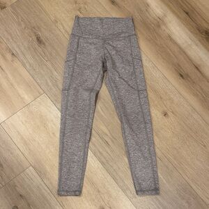 Brown High-Waisted Leggings with Pockets